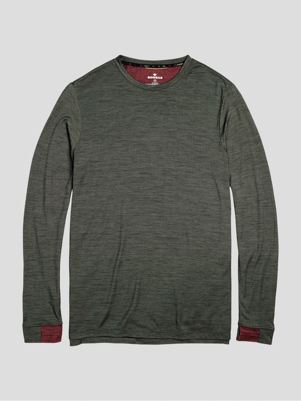 Bombas Crew Neck Merino Wool Blend Long Sleeve Top | Hunter Green | Size 1X